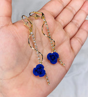 Long Rose Earrings Choose Your Color