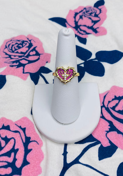 Beautiful Pink Heart Ring Adjustable Size