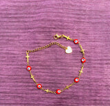 Red Evil Eye/Cross Anklet or Bracelet