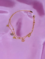 Evil Eye Double Layered Daisy Anklet