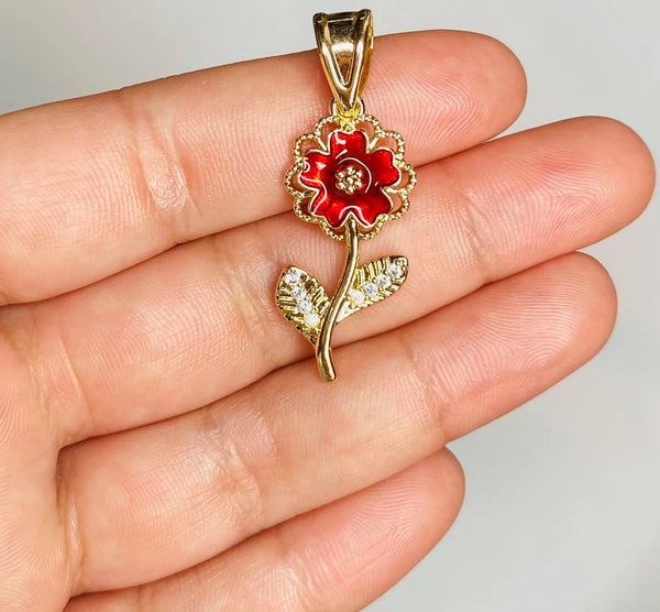 Red Flower Charm