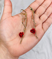 Long Rose Earrings Choose Your Color