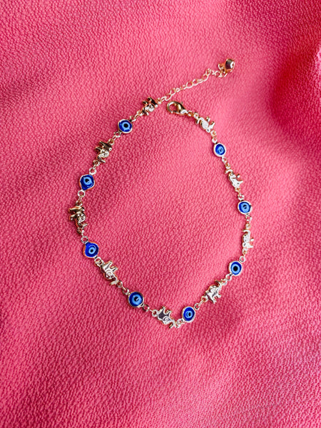 Evil Eye Blue Anklet Elephant