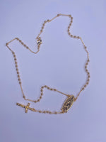 Rosary Necklace Small Bead Simple Lightweight 20”