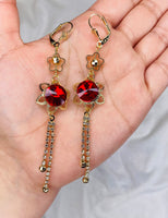 Long Flower Earrings Choose Your Color