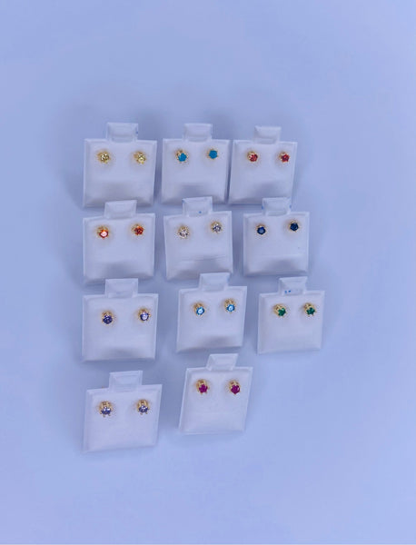 Birthstone Stud Earrings Size Mini