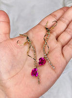 Long Rose Earrings Choose Your Color