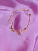 Evil Eye Double Layered Daisy Anklet