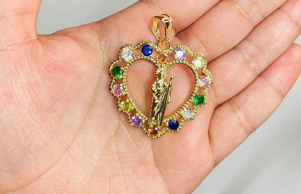 San Juditas Heart Charm