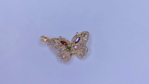 Butterfly Charm Multicolor Sm Stone