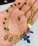 Virgencita Anklet Black Bead