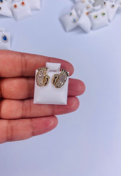 Mommy & Baby Foot Print Stud Earrings